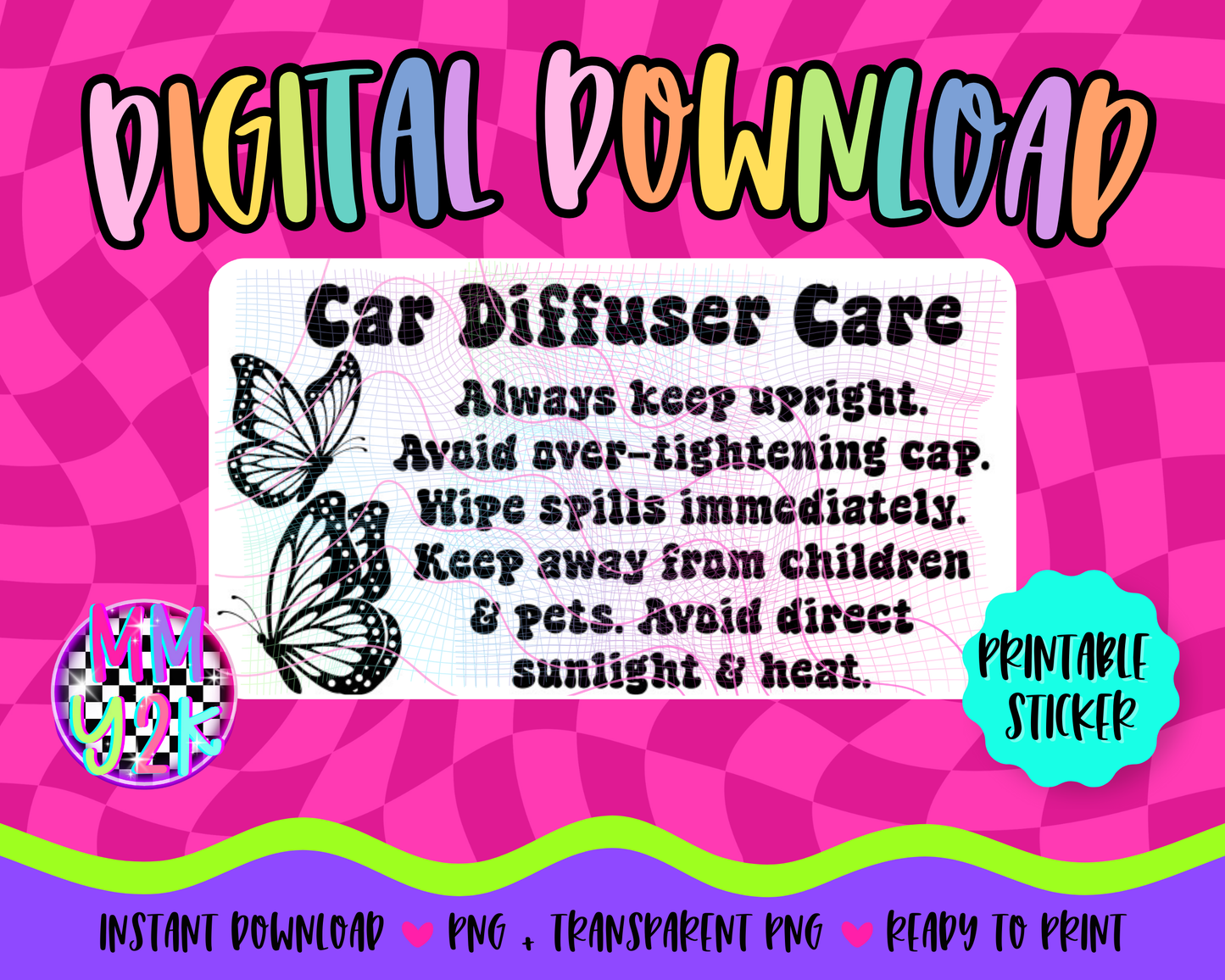 Butterfly Car Diffuser Care - Digi Download