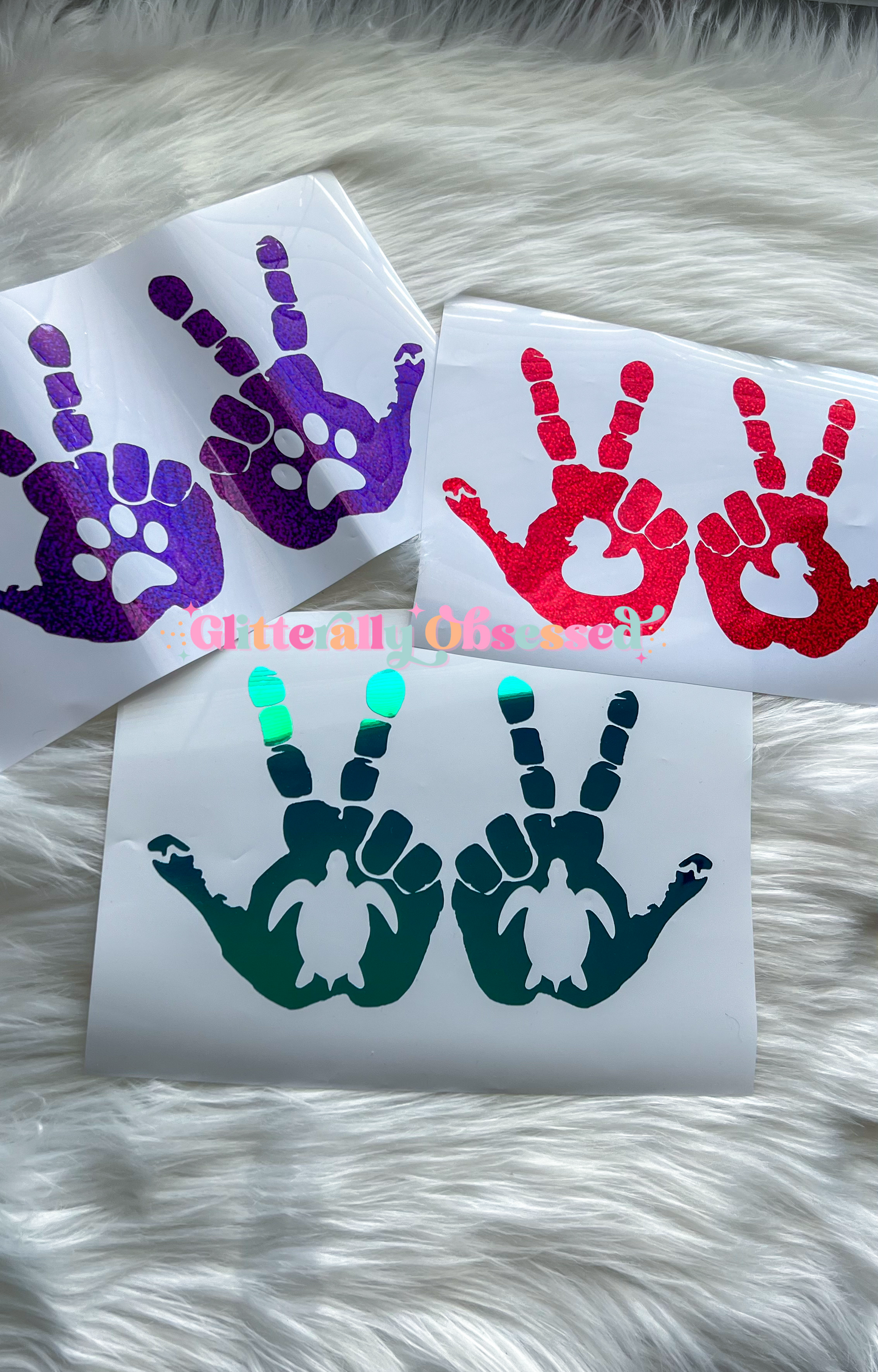 Set of 2 Hand Wave Decals 🐾🐢🦆