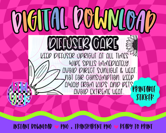Sunflower Diffuser Care - Digi Download