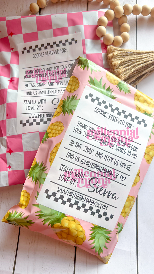 Checkered Pick Up Label