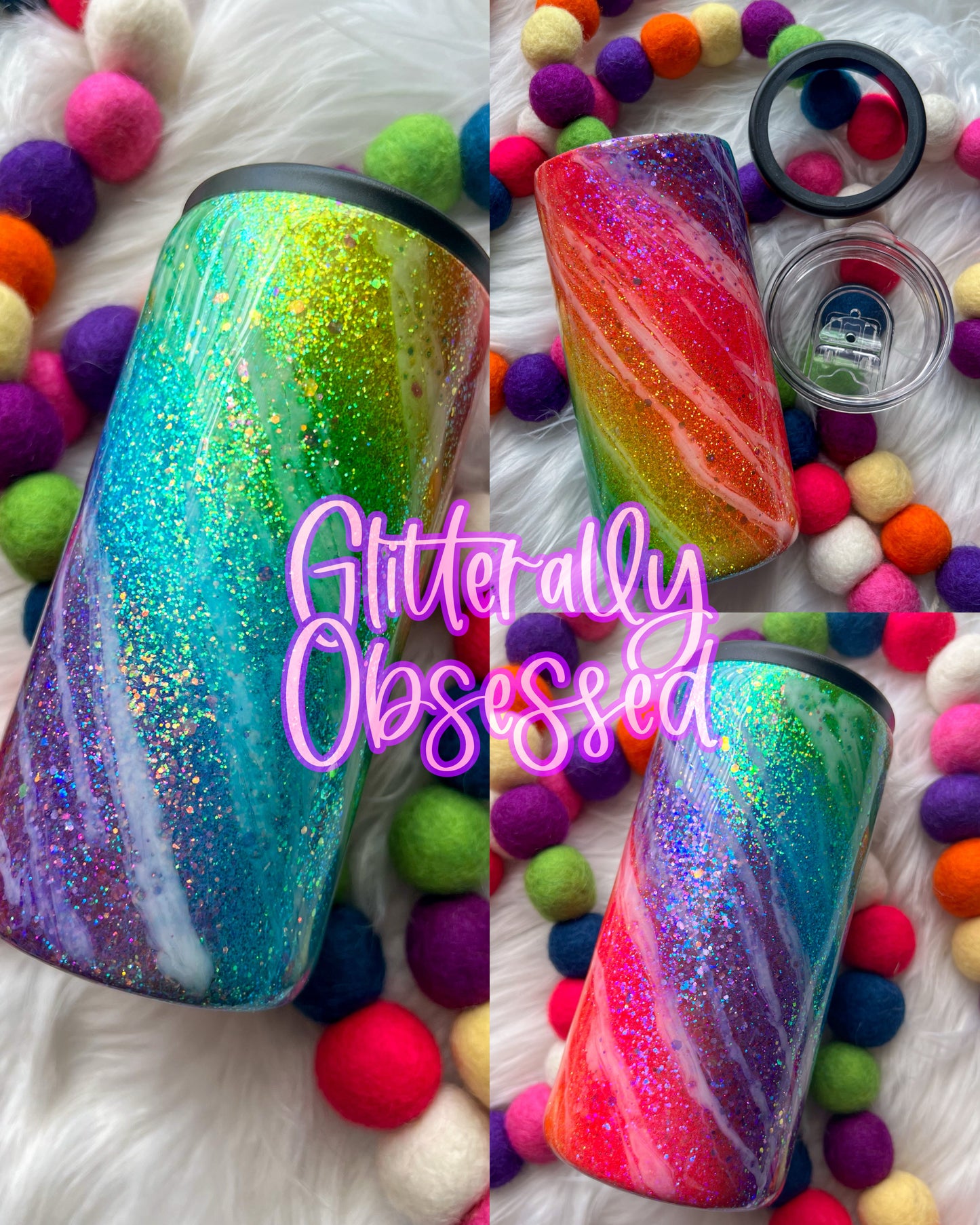 Neon Swirl - Slim Doozie 12 oz *2 Lids*